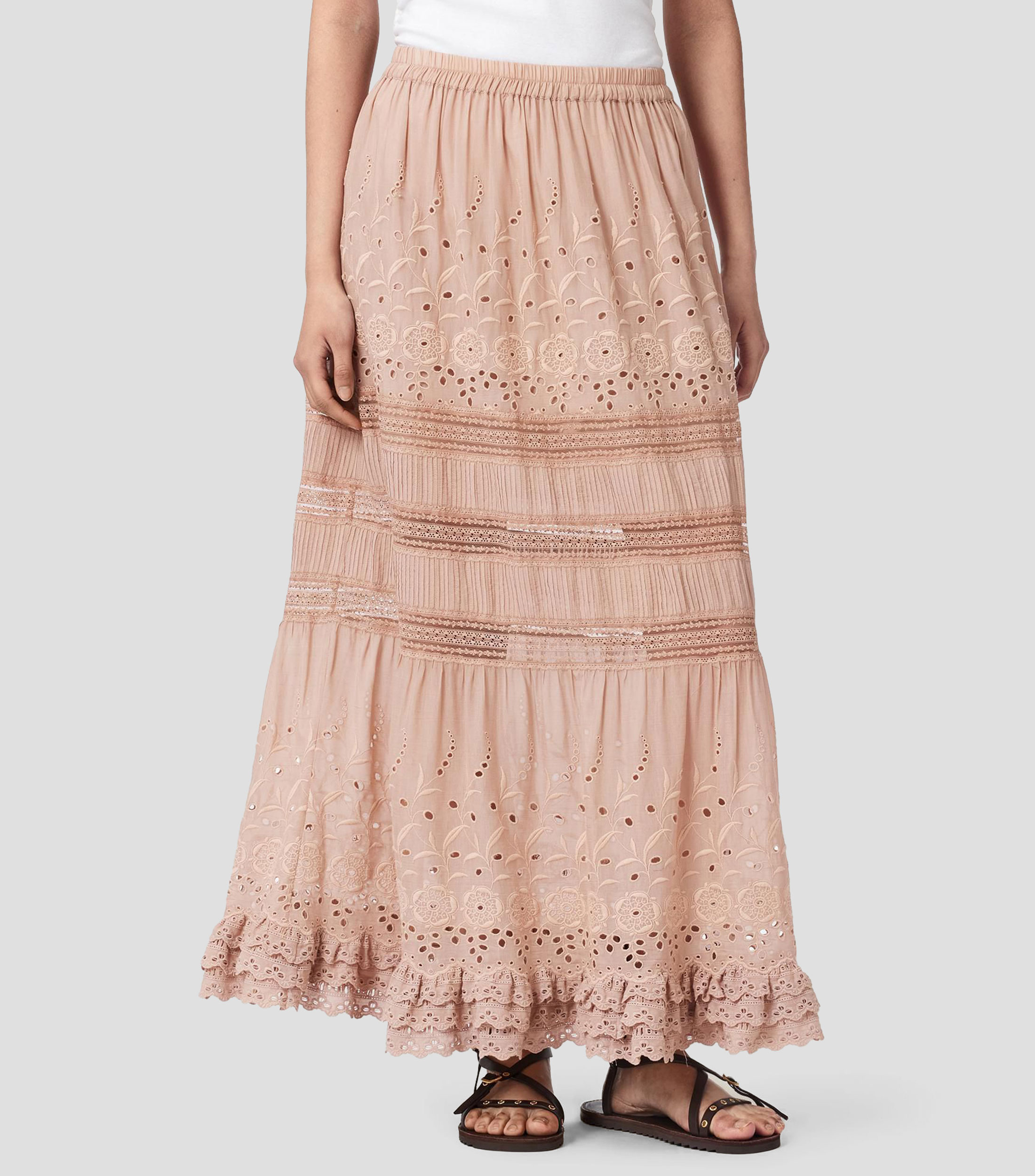 Falda larga regular fantasía Mujer